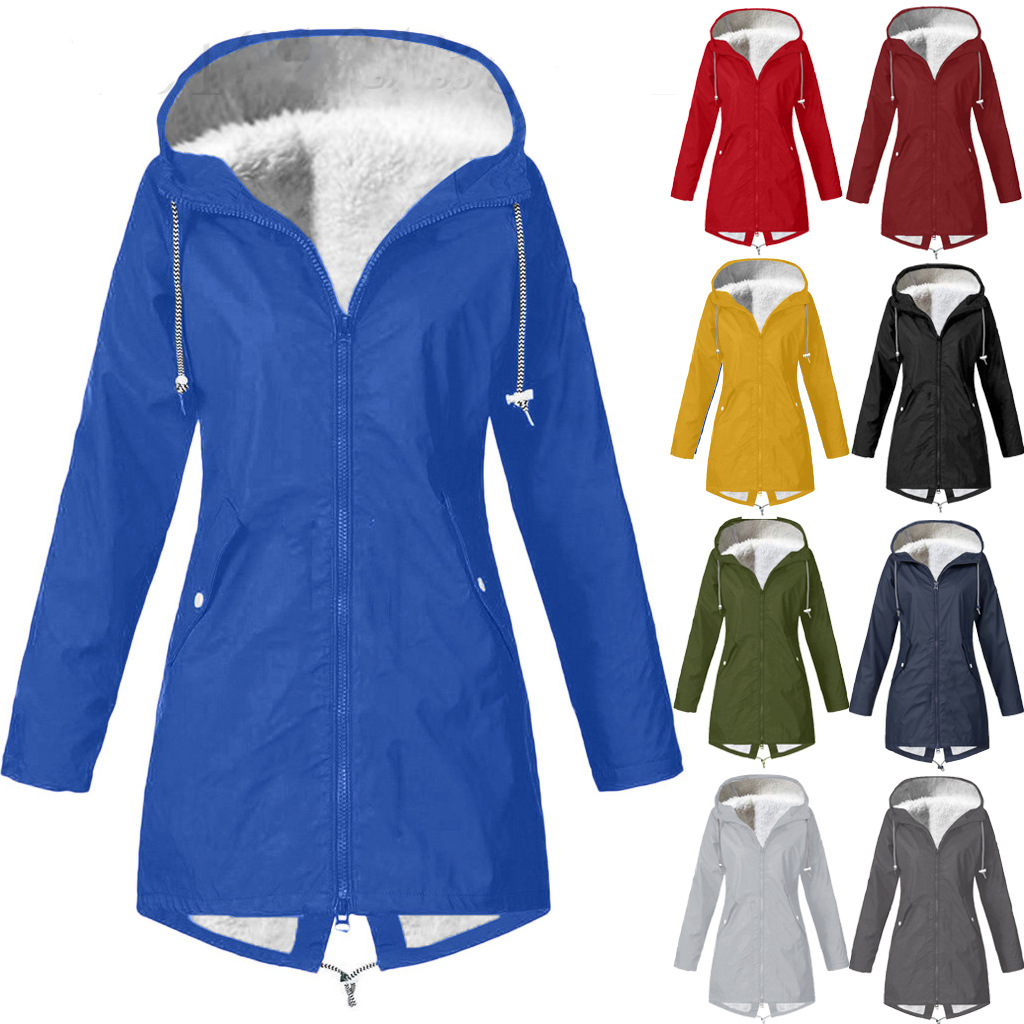in stock a generation of plus size cotton-padded clothes waterproof windproof plus velvet coat outdoor clothing hooded mountaineering clothing women