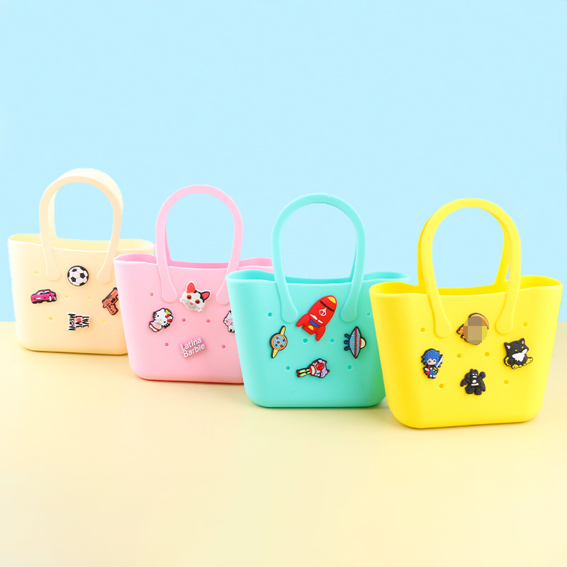 Hole Portable Vegetable Basket Handbag Beach Storage Bag Handbag Fashion Children Mini Hole Bag