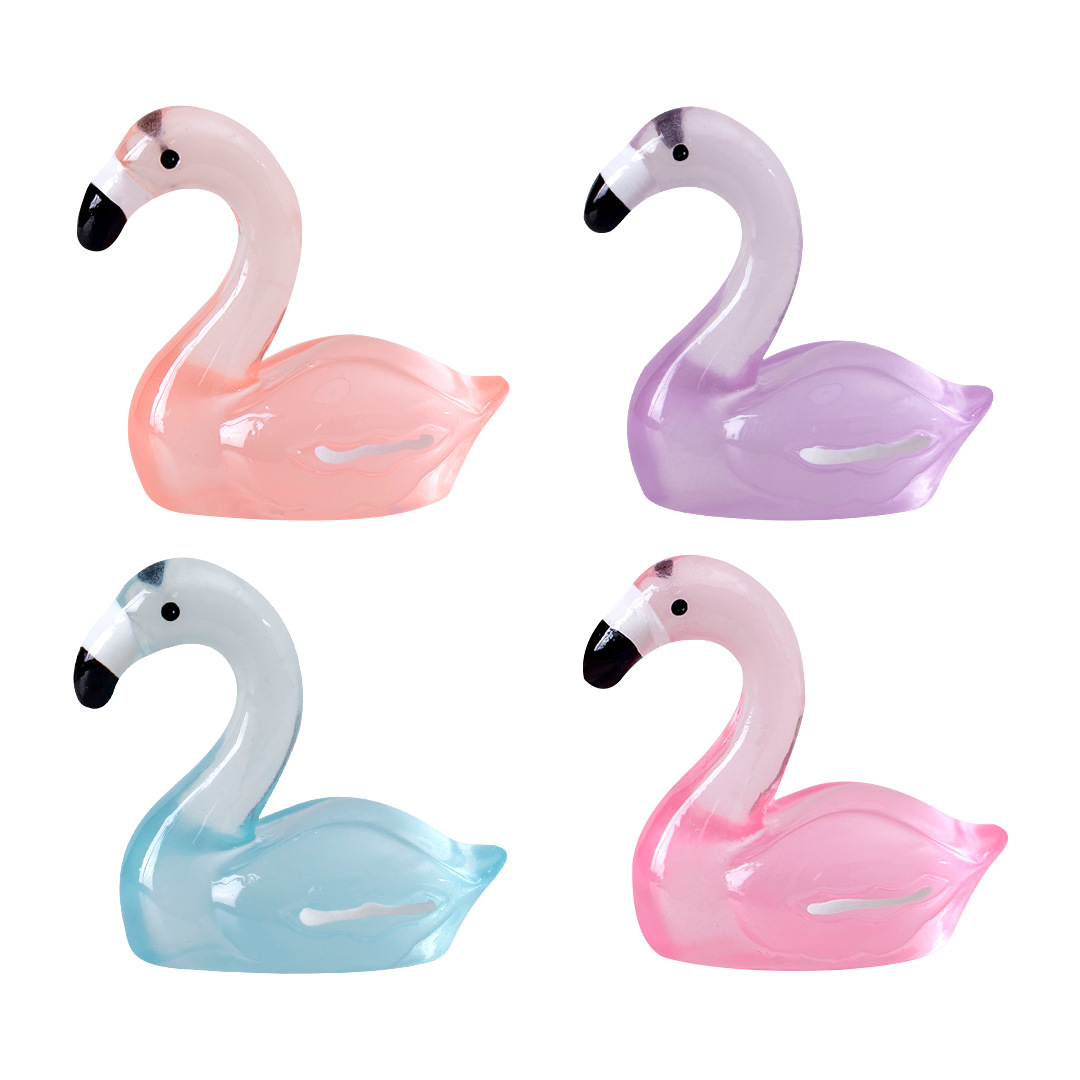 Micro landscape creative cute luminous simulation Flamingo aquarium Moss landscape decoration accessories desktop small ornaments