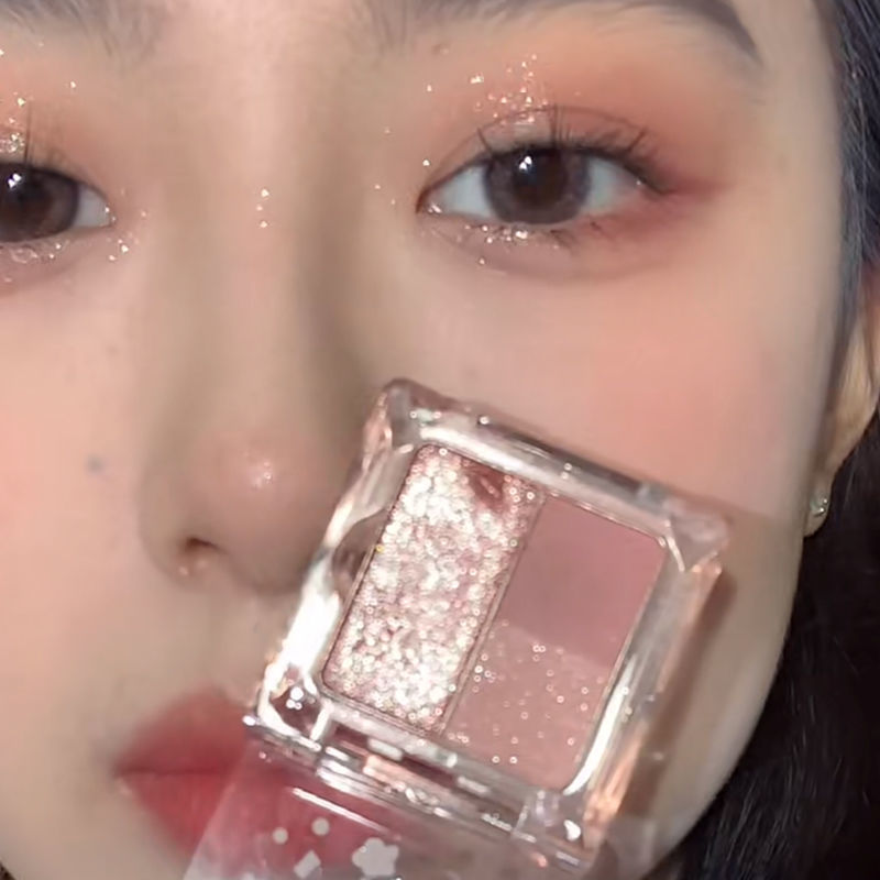 Makeup Ice Grape Pink Purple Eyeshadow Plate Shiny Pearlescent Student White Shiny Powder Niche Portable Eye Shadow Cross-border