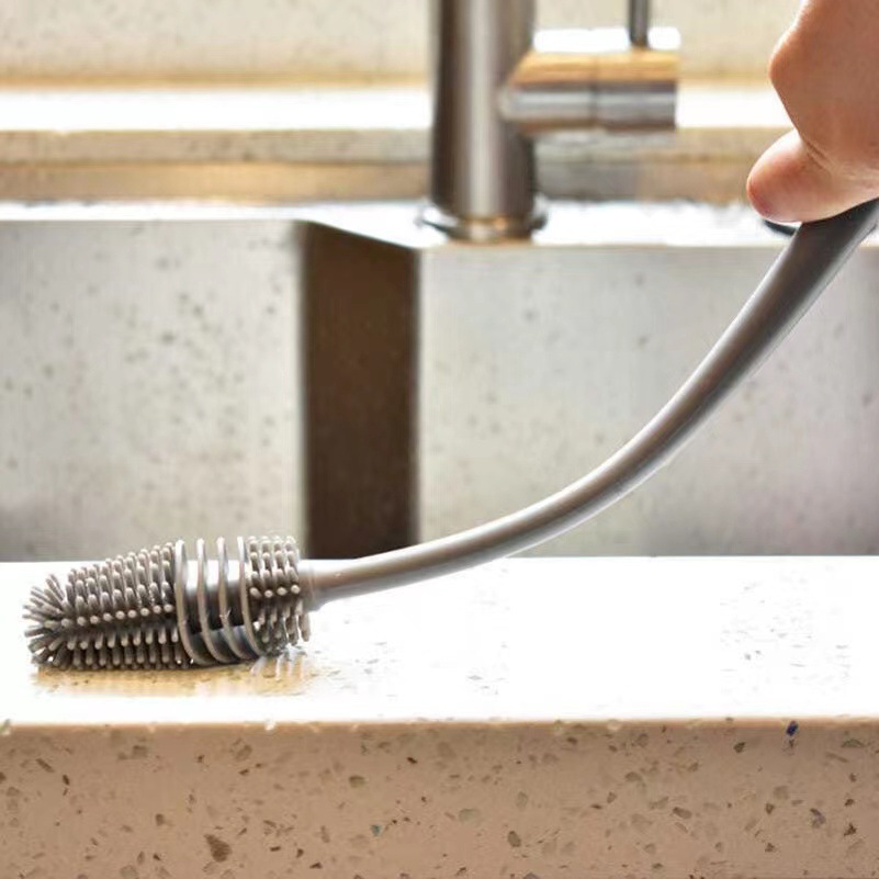 Wash Cup Artifact Silicone Cup Brush No Dead Angle Household Long Handle Silicone Milk Bottle Brush Cup Artifact Tea Cup Brush