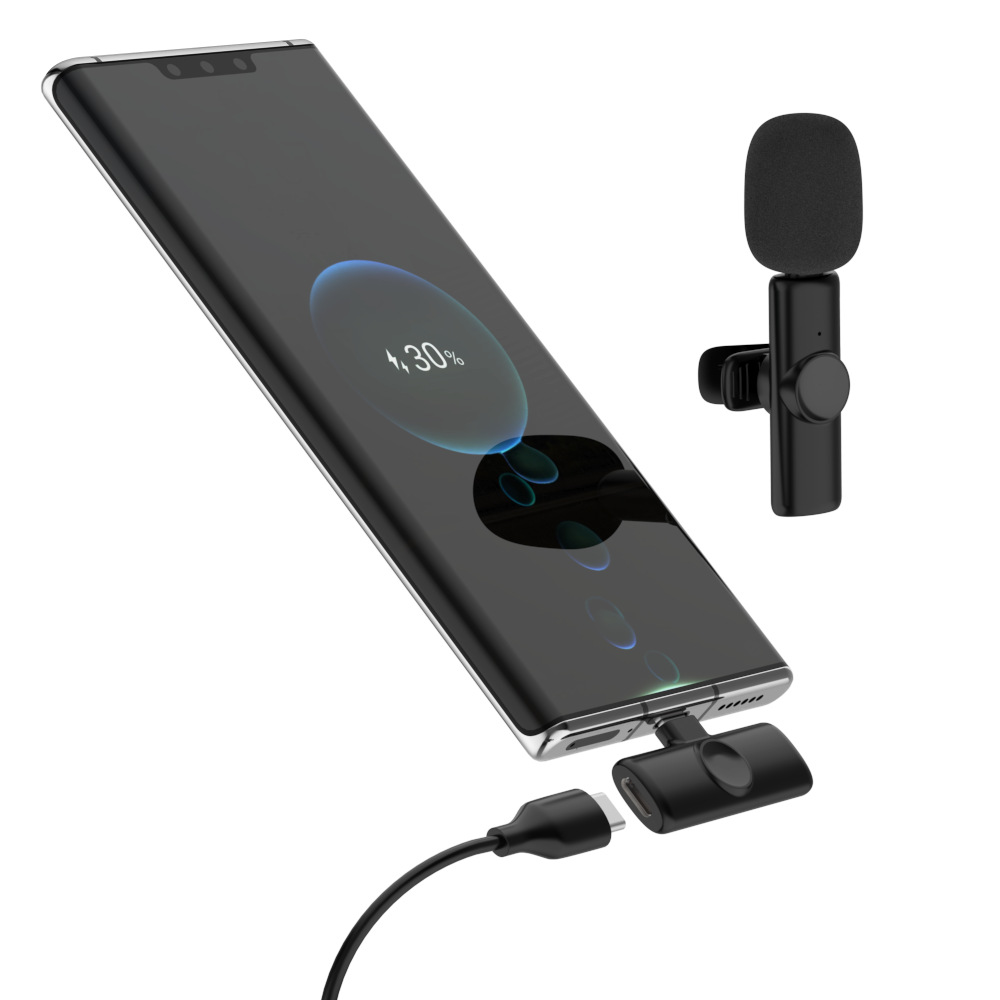 Wireless collar clip microphone K2 one drag two noise reduction 2.4G mobile phone live chattering outdoor microphone factory outlet