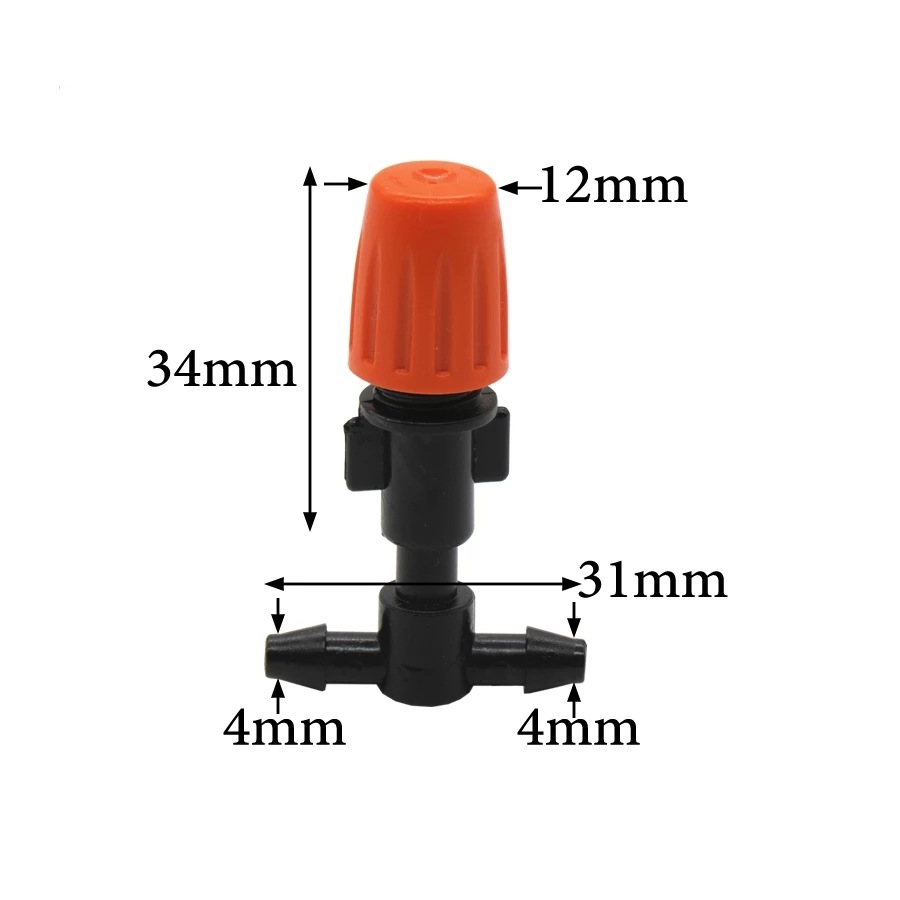 Orange Atomizing Nozzle Adjustable Micro Spray Drip Irrigation Waterers Cooling and Humidifying 4/7 Hair Tube Garden Tools