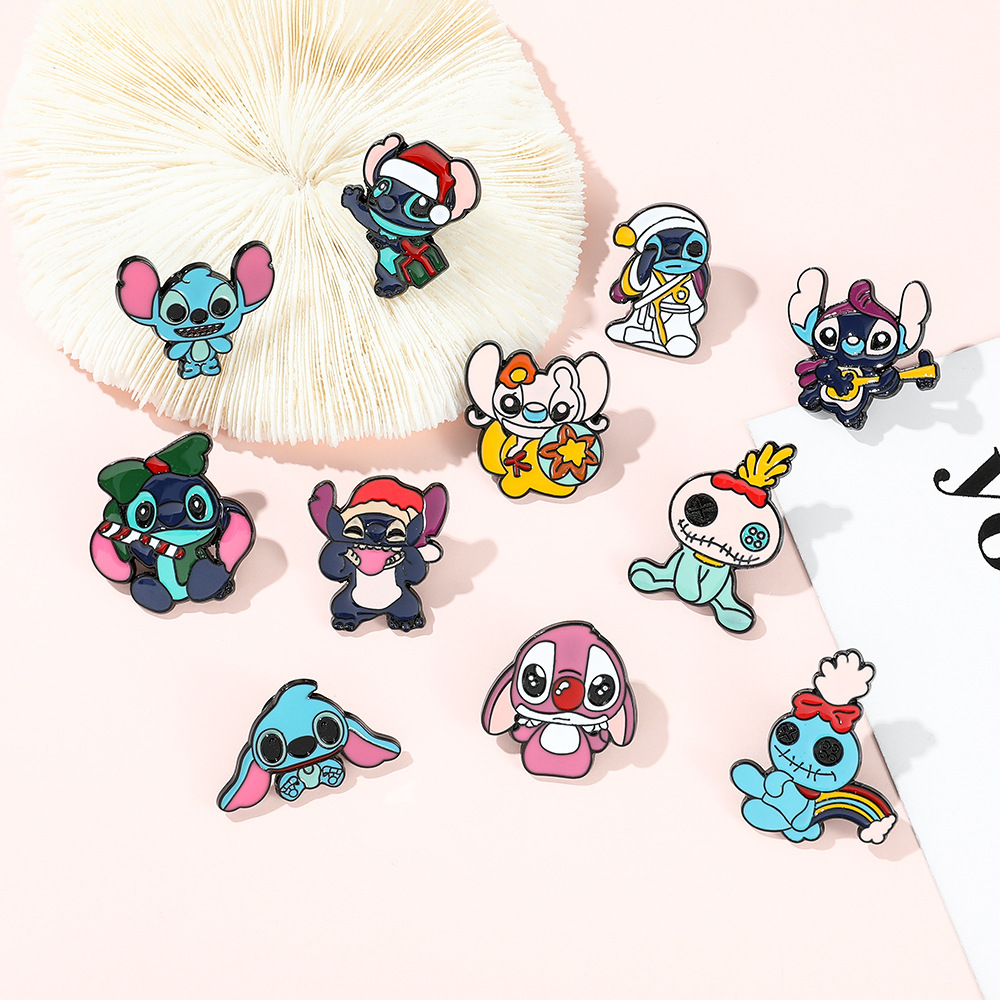Cross-border Explosions Stitch Brooch Cartoon Animation Winnie the Pooh Black Witch Tigger Badge Pin