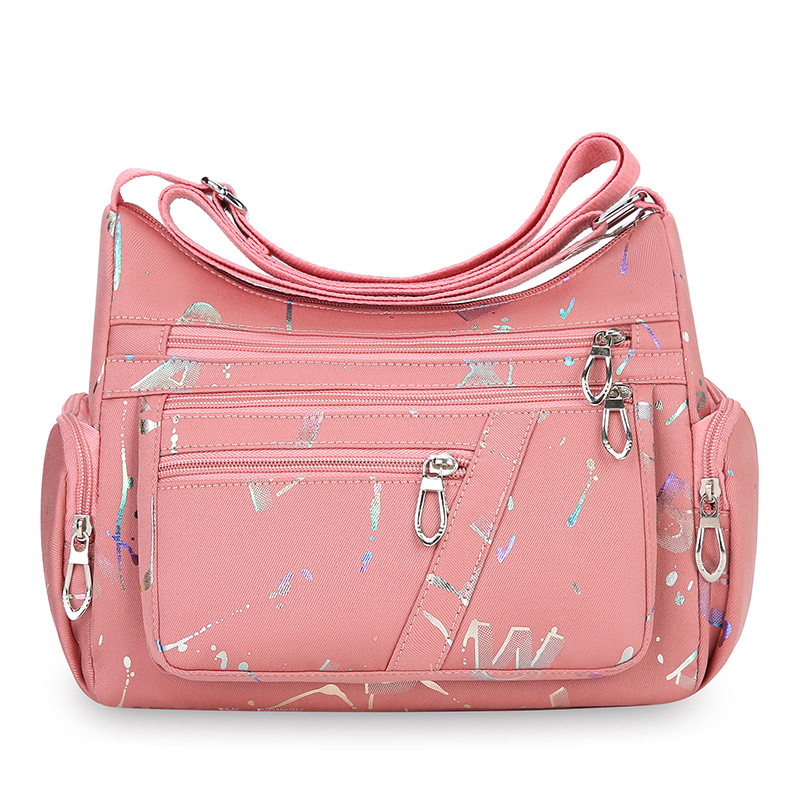 New fashion multi-compartment women's shoulder bag nylon printed bag outdoor commuter women's casual large capacity messenger bag women