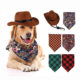 Cross-border New Pet Hat Set Vintage Triangle Towel Pet Accessories Cat Dog Western Cowboy Hat