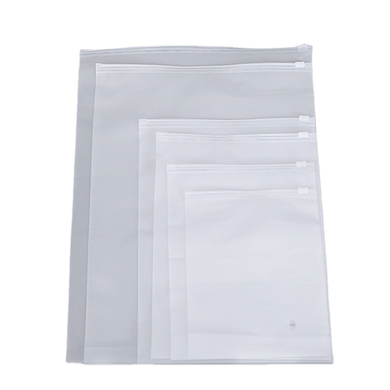 Factory wholesale thick transparent frosted pe zipper bag clothing underwear socks storage zipper bag packaging bag custom