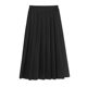 Japanese Summer jk Uniform Pleated Skirt Mid-length Skirt Academic Style Large Size Black Student Skirt with Loose Waist