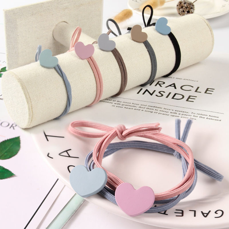 Elegant head rope Korean version of simple cute love personality hair rope Xiaoqing new bow student Hair ring headdress wholesale
