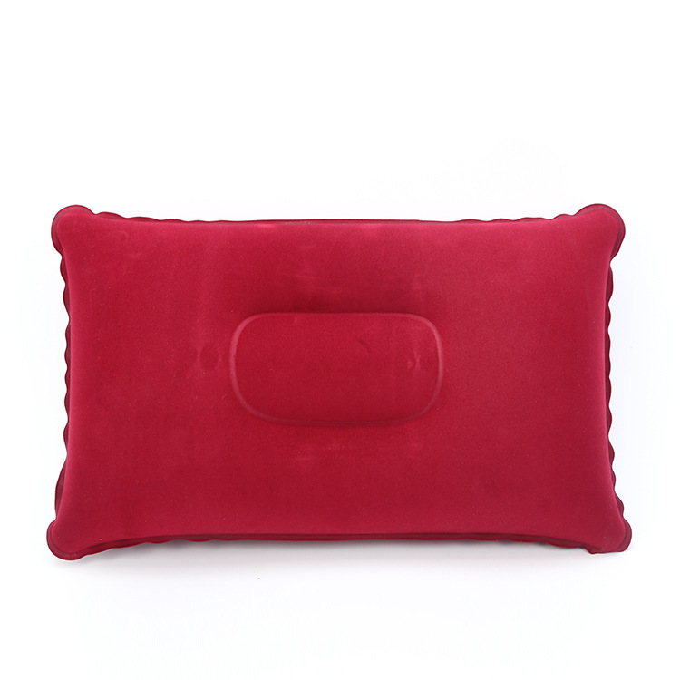 Factory Direct Sale PVC Flocking Inflatable Pillow U-shaped Pillow Sanbao Outdoor Travel Inflatable Pillow Square Pillow Travel Pillow