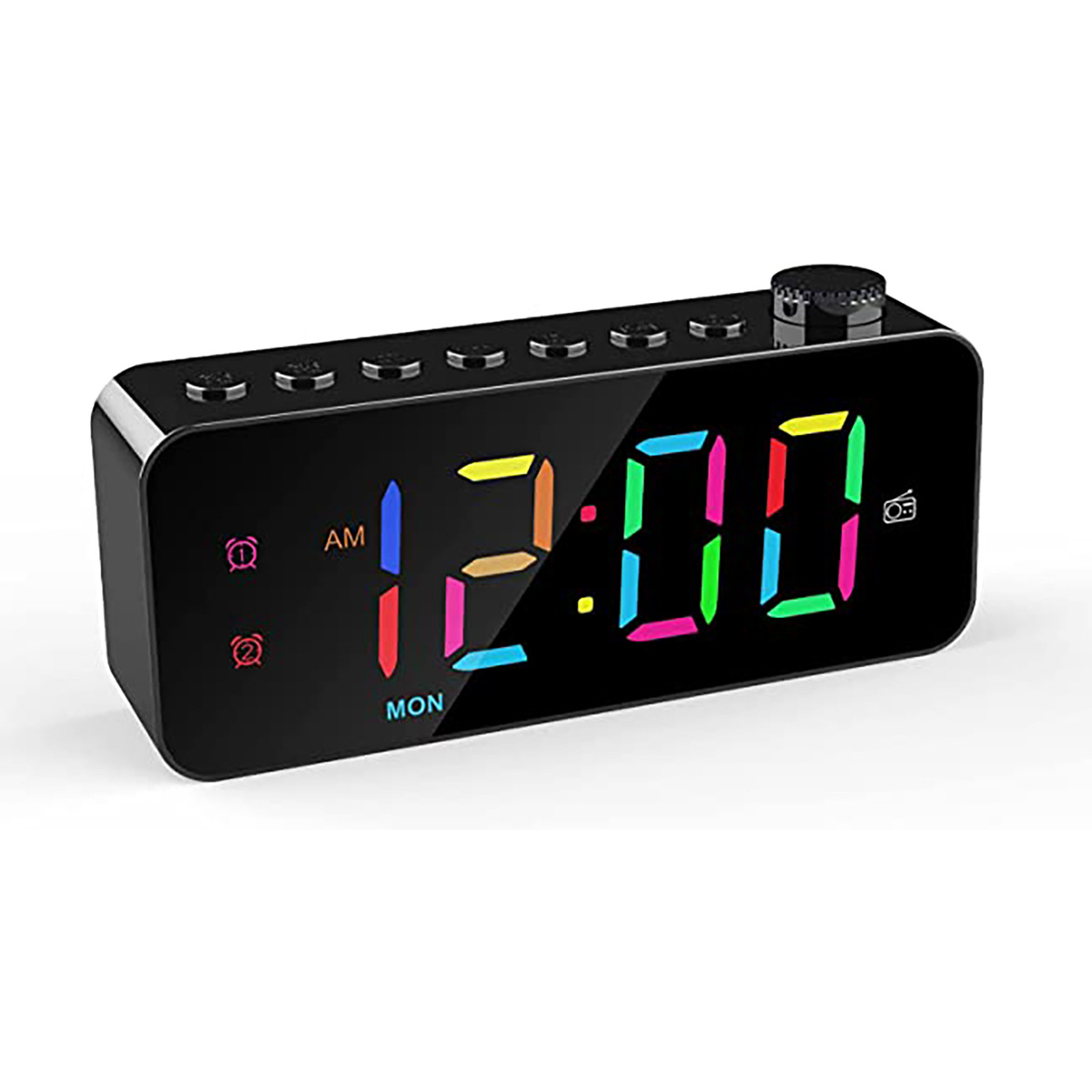Foreign trade new LED digital alarm clock mirror colorful clock for students USB simple electronic alarm clock