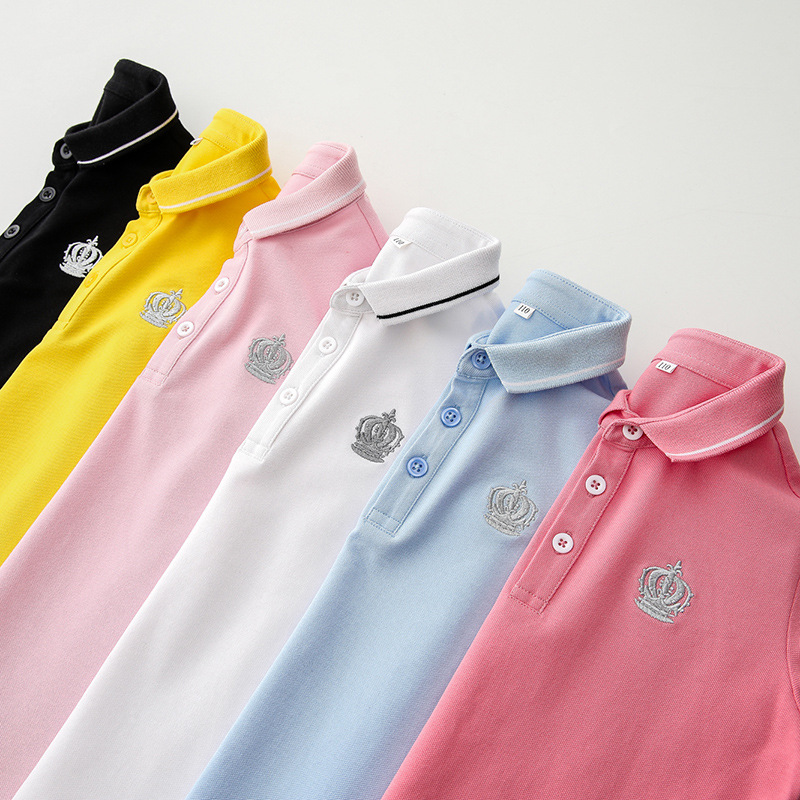 2022 Summer Korean Style New Boys' Short-sleeved Mid-sized Children's Cotton polo Short-sleeved Shirt Children's Lapel Top T-shirt