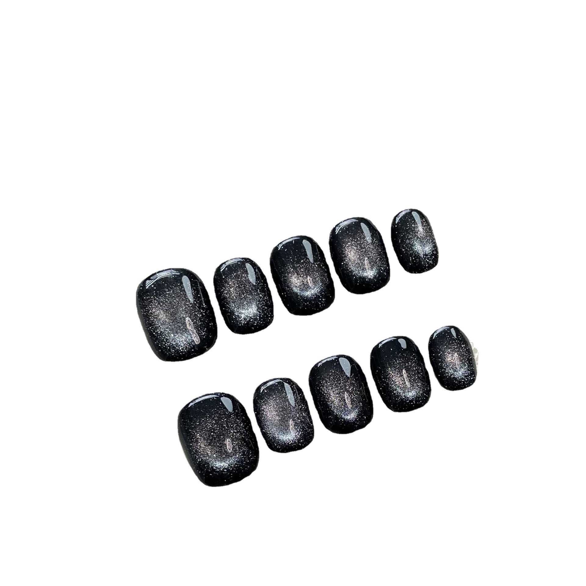 [Pure Handmade Real Shot] Coloured Glass Chasing Light Cat's Eye Hand-worn Armor Finished High-grade Manicure Patch Removable