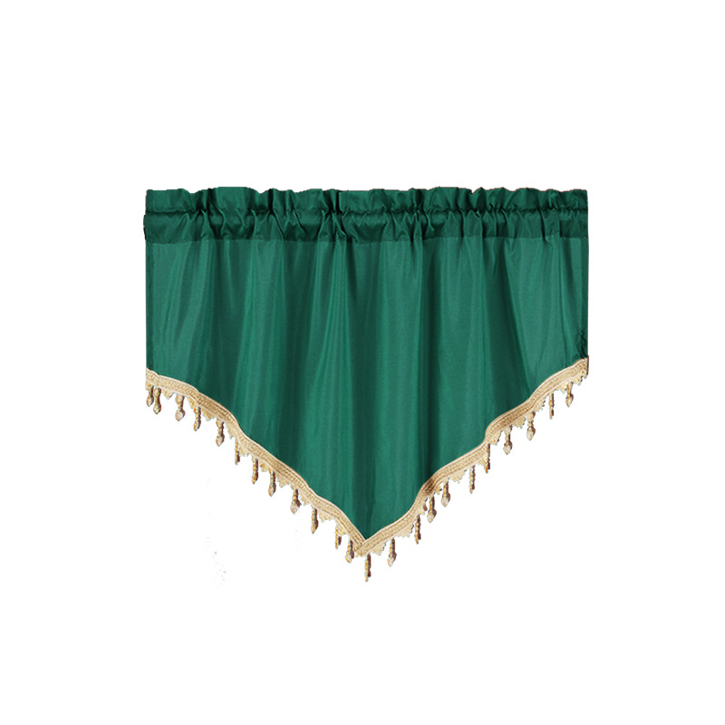 Curtain short curtain solid color curtain triangle curtain kitchen curtain small curtain rod curtain finished product