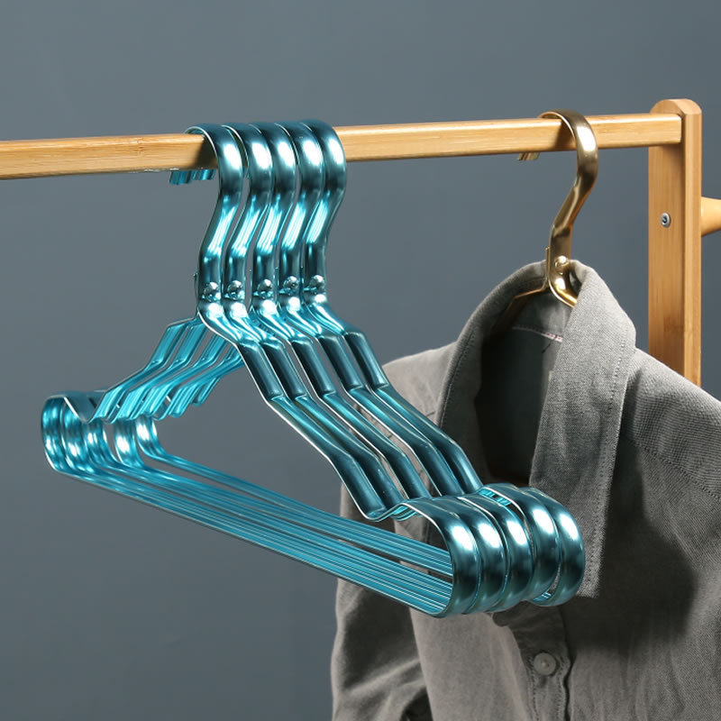 Space aluminum alloy hanger adult seamless clothes hanger drying hanger stainless steel non-slip clothes hanger household drying
