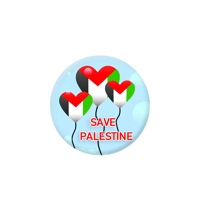 Palestinian flag badge flag badge tinplate cross-border hot sale Amazon
