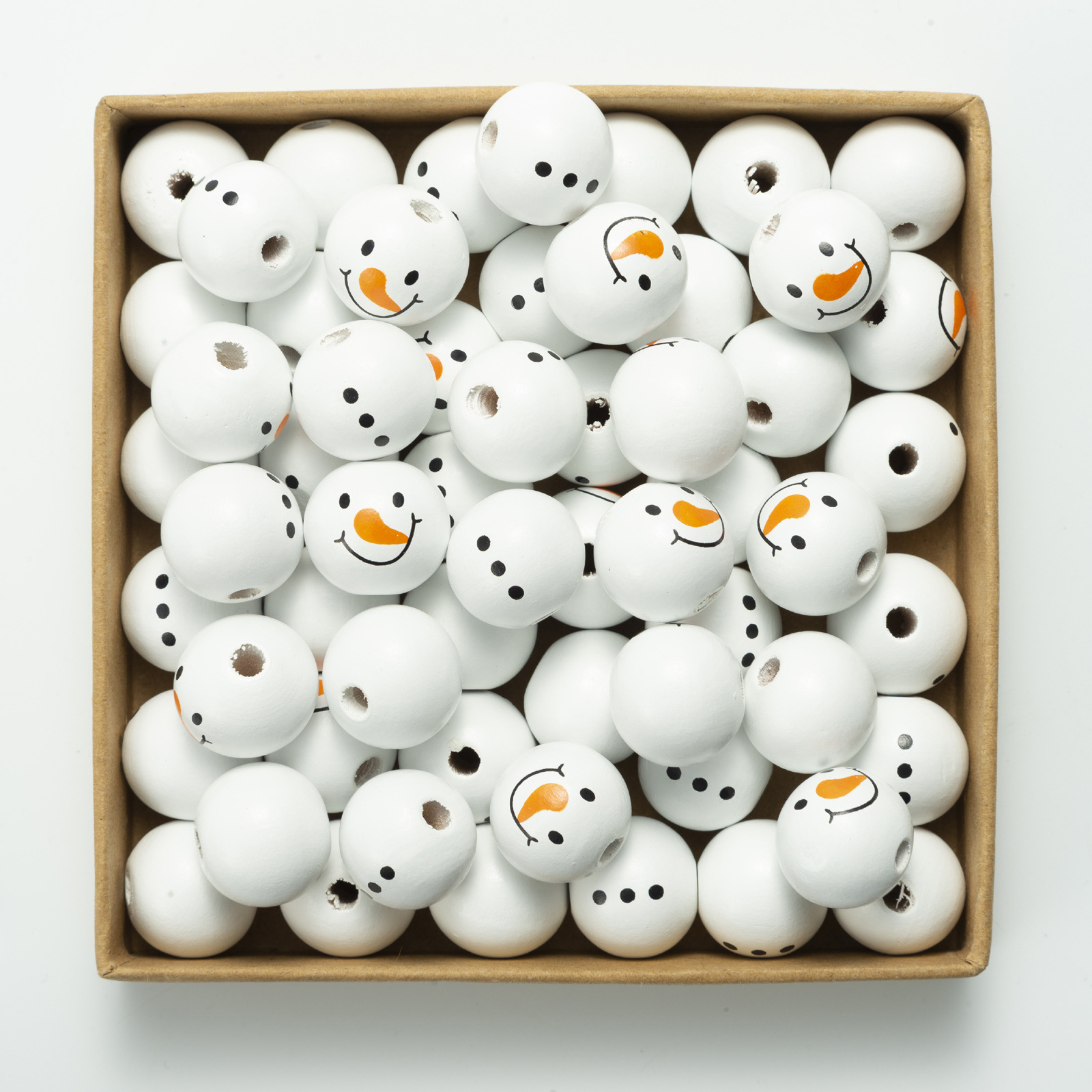 DJ Source 20mm Snowman Wood Beads Christmas Theme Color Wood Beads Wood Beads String DIY Accessories 2021.8 New Product