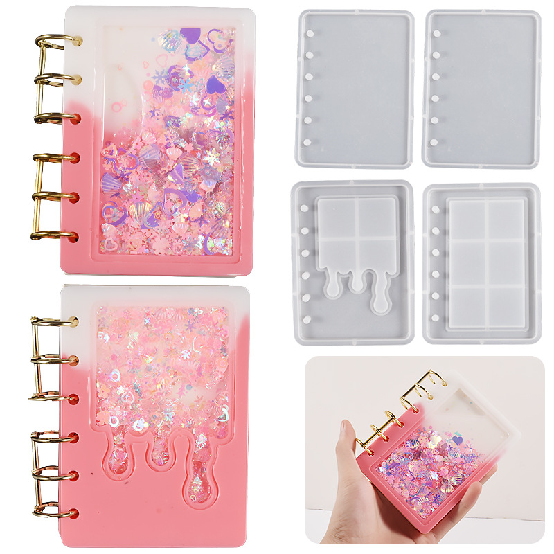 Yu Meiren Crystal Drop Glue Mirror Resin Ice Cream Long Square Rectangular quicksand Notebook Cover Silicone Mold Wholesale