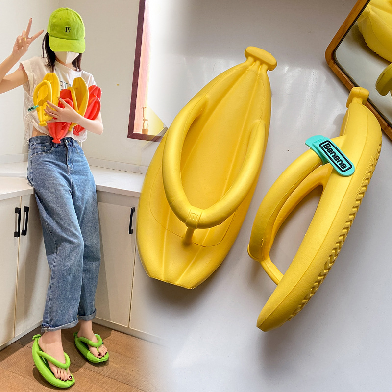 EVA new banana flip-flops women's summer indoor home personality thick bottom beach outside wear sandals and slippers cross-border wholesale