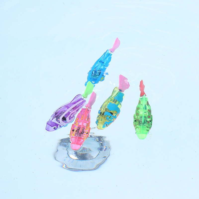 Cross-border wholesale electronic luminous fish bath toy baby watch pet water without feeding toy fish