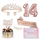 14 Rose Gold Crown Shoulder Strap Gift Box Pin Cake Decoration