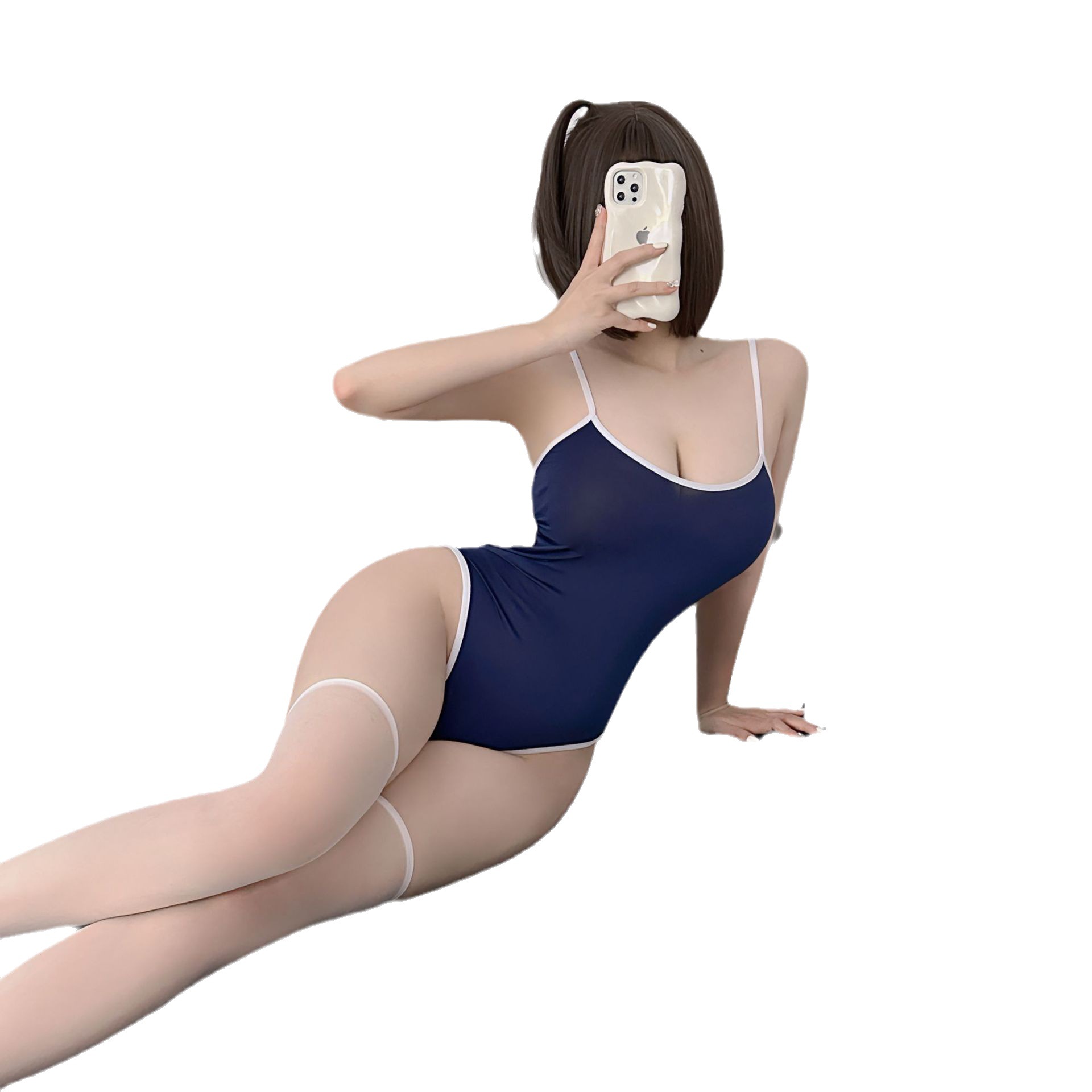 Sleeping Sexy Underwear One-piece Suit Swimsuit Dead Water Sexy Thin Transparent Milk Silk Sling Tights Swimsuit