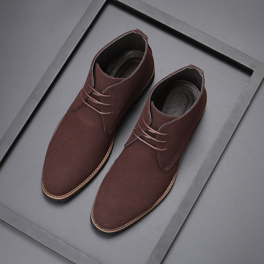 New Autumn Men's Pointed Toe Casual Men's Leather Boots Front Lace-up Martin Boots Cross-border Large Size Men's Shoes Fashion Foreign Trade Shoes