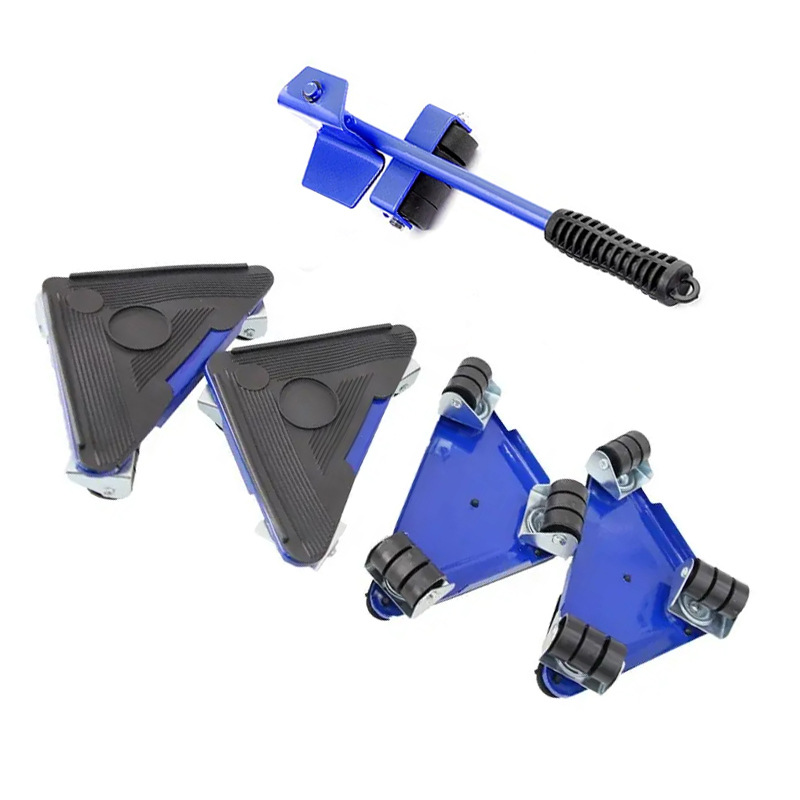 5-piece Triangle Iron Moving Artifact Handling Tools Coffee Table Furniture Lifting Weight Universal Wheel Handler