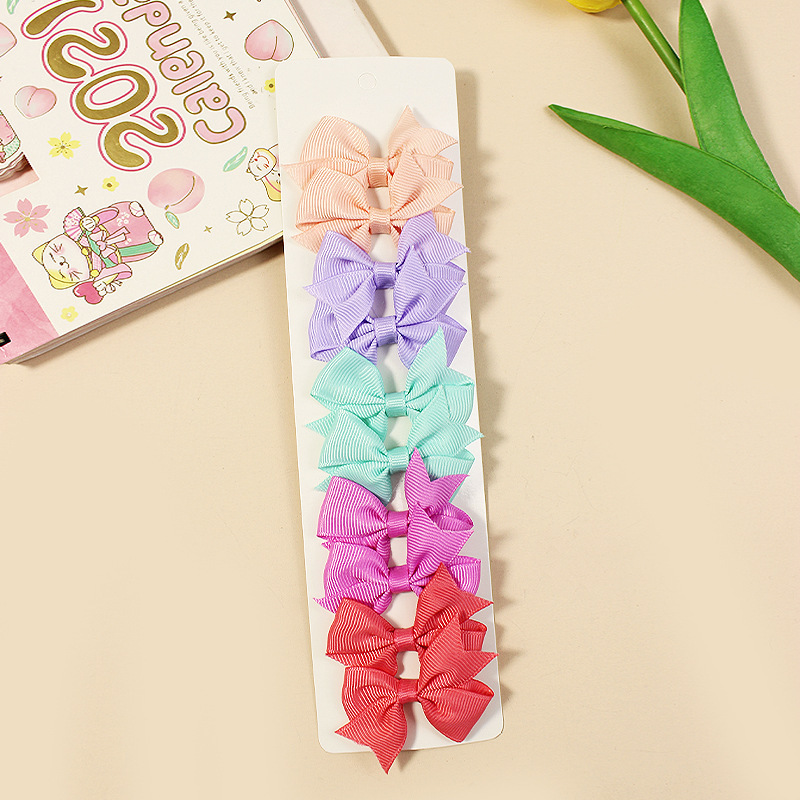 Cross-border Amazon hot sale colorful dovetail children's bow hairpin floating angle rib bow tie cute girl jewelry