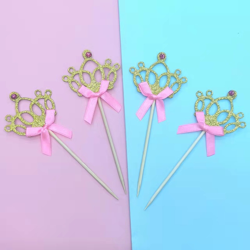 ダイヤモンドの王冠のケーキのプラグインの女の子の誕生日のパーティーの装飾はブランドの越境の蝶結びの王冠のケーキのプラグインを挿し込みます。|undefined