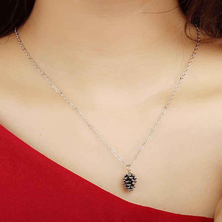 European and American Foreign Trade Cross-border Simple Necklace Personality Necklace Pine Neck Plant Specimen Necklace Amazon Popular Necklace