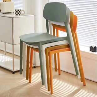 Plastic Chair Backrest Adult Thickened Household Nordic Stackable Dining Chair Stool Bedroom Simple Modern Wholesale