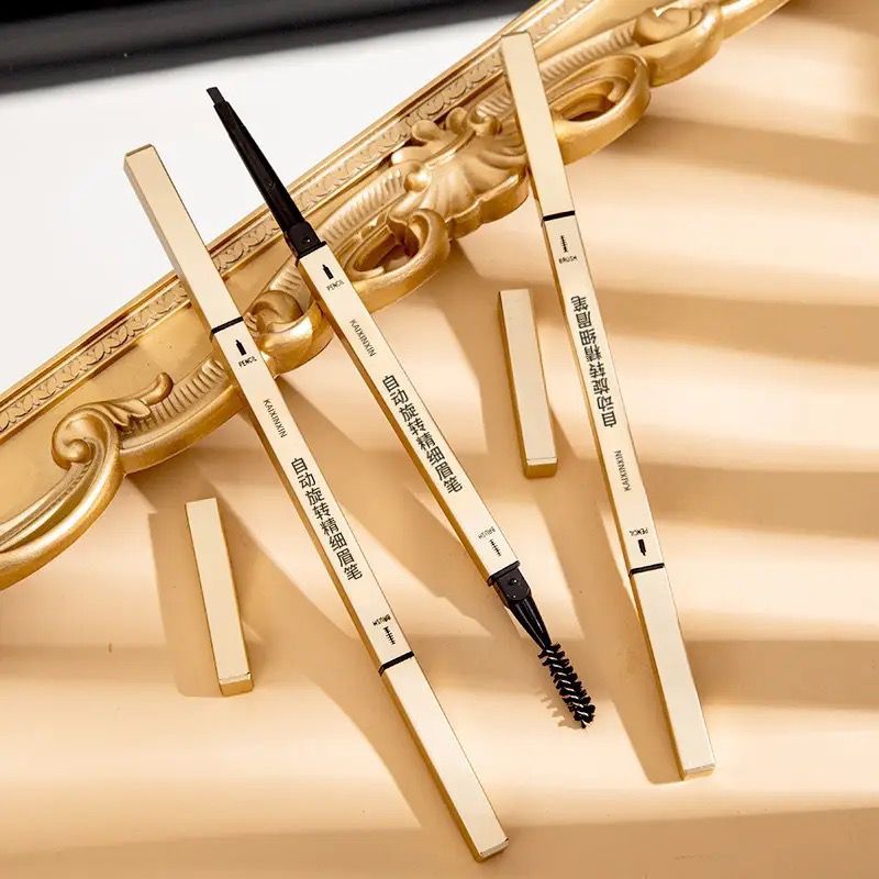 Small Gold Chopsticks Eyebrow Pen Small Gold Eyebrow Pen Long-lasting Sweat-proof Double-headed Extremely Thin Not Easy to Decolorize Small Gold Strip Double-headed Eyebrow Pen Straight