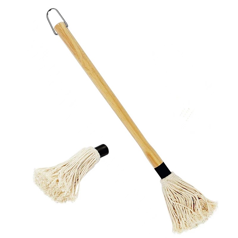 BBQ Barbecue feeding Mop rubber wooden handle Mop oil brush dipping brush barbecue oil brush tool