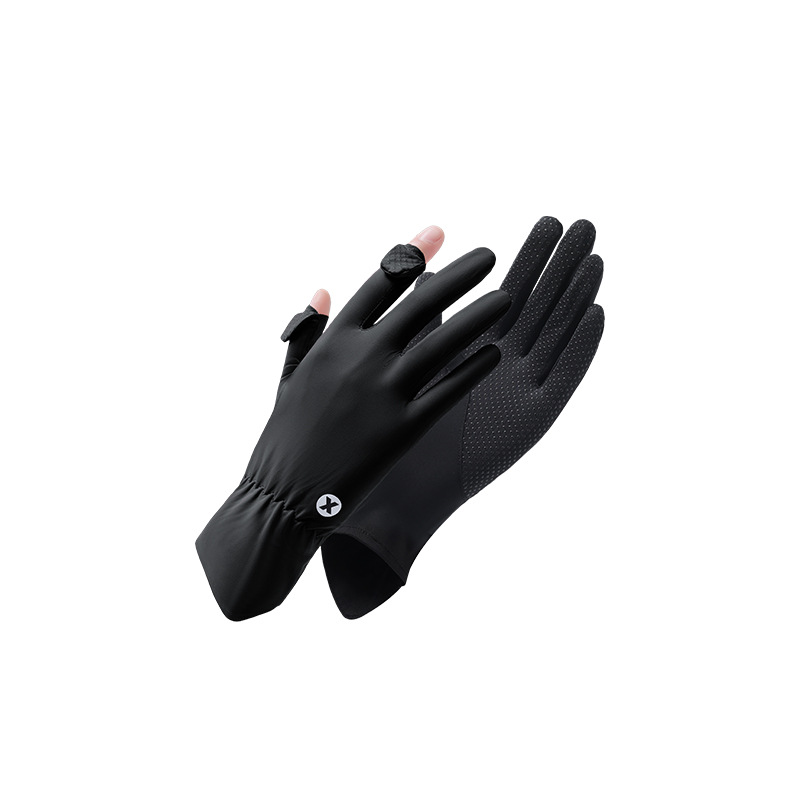 Sunscreen gloves women's summer driving and riding anti-ultraviolet outdoor open finger breathable thin ice silk gloves women's wholesale