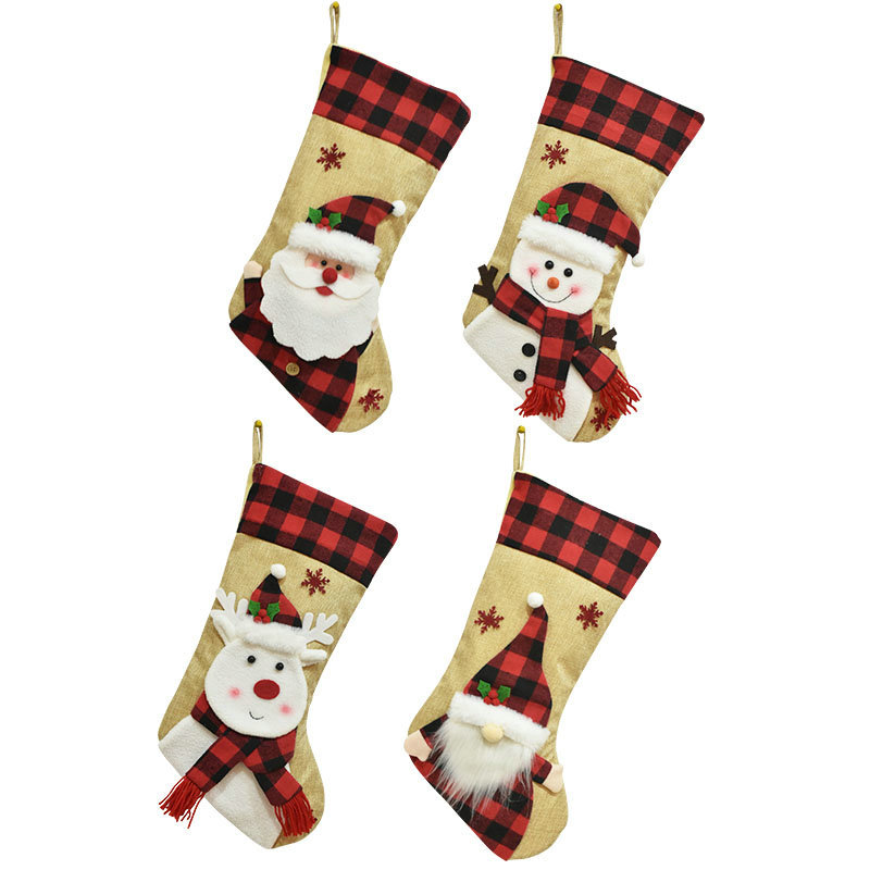 New cross-border Christmas decorations faceless doll Christmas socks gift bag Christmas socks gift bag manufacturer