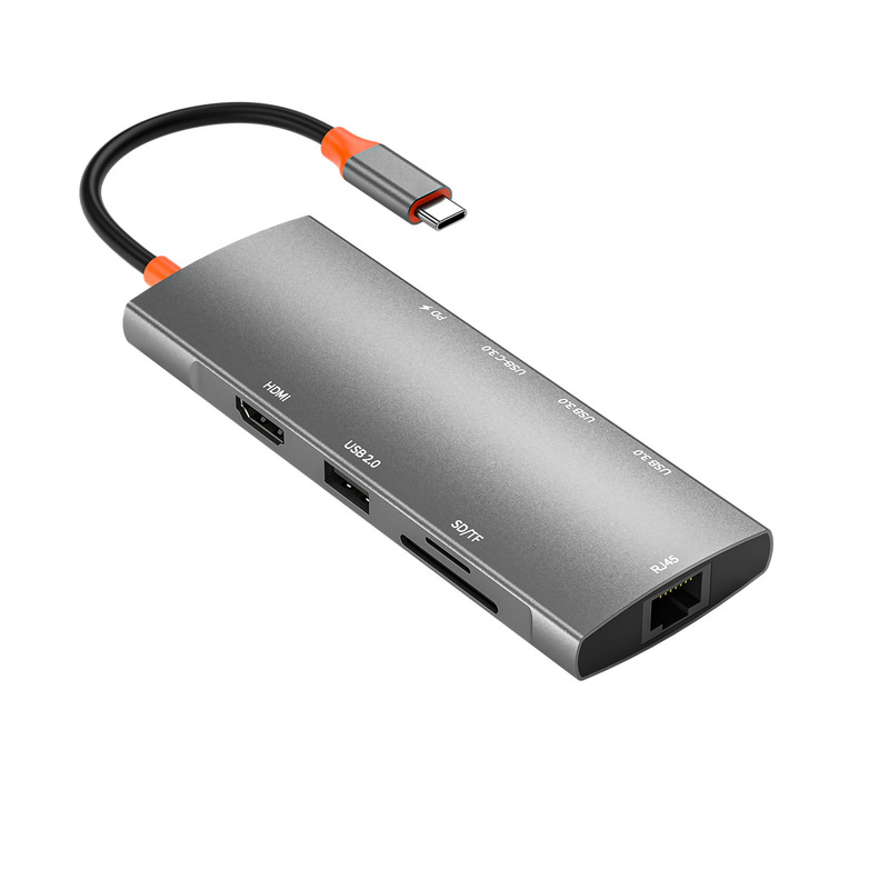 ポータブルtype-c-hdmi/usb 3.1/カードリーダー/ギガビットネットワークポートpd充電hub 9-1拡張ドック|undefined