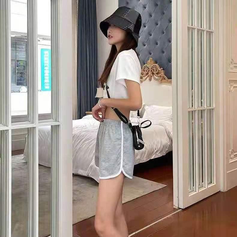 Summer New Shorts Women's Sports Casual Students Korean Style Base Yoga Wide Leg Home Pajama Pants Edge Contrast Color