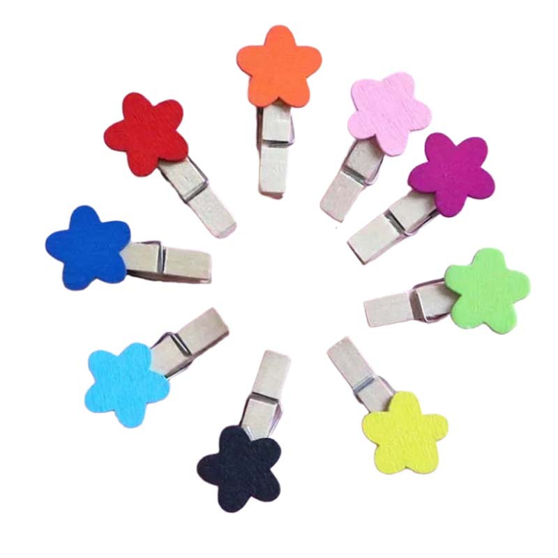 Cute Wooden Petal Flower Clip Storage Clip Couple Student Desktop Dormitory Photo Wall Decorative Notes Clip