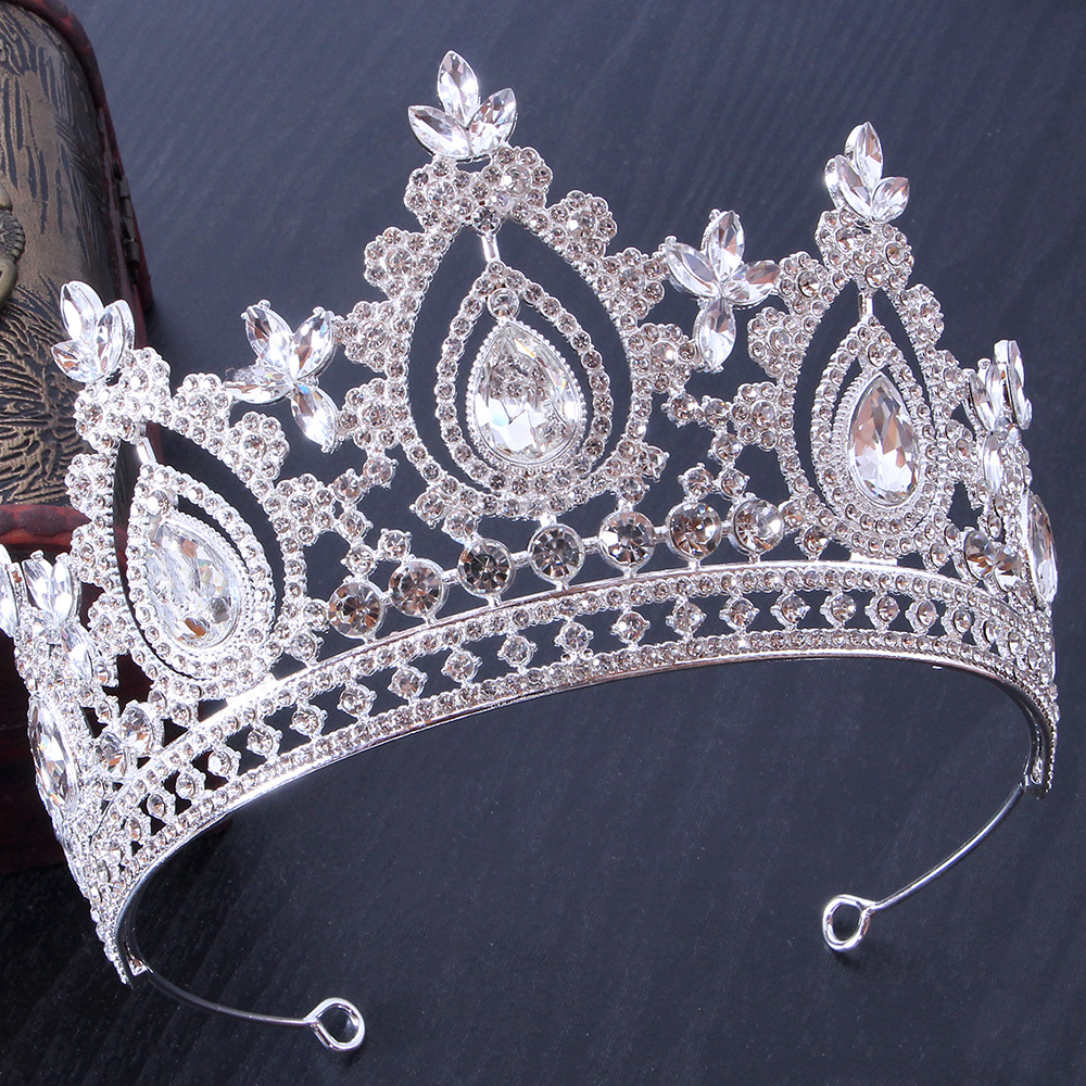 Amazon European and American cross-border hot sale bridal crown Baroque color wedding vintage alloy holiday crown headdress
