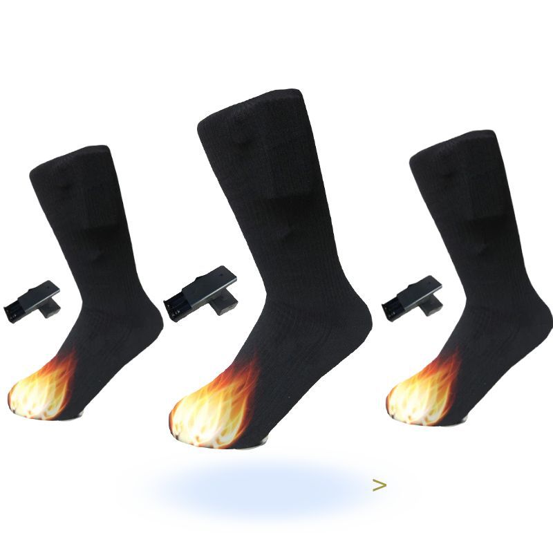 Electric socks winter outdoor battery box heating heating socks insulation warm socks toe back hot foot warm treasure Black