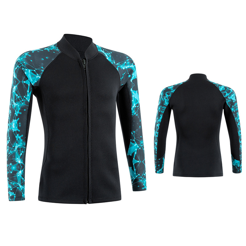 Spot New 2mm Diving Jacket Women's Cold-proof Warm Swimming Surfing Snorkeling Jacket Split Long Sleeve Diving Suit for Men