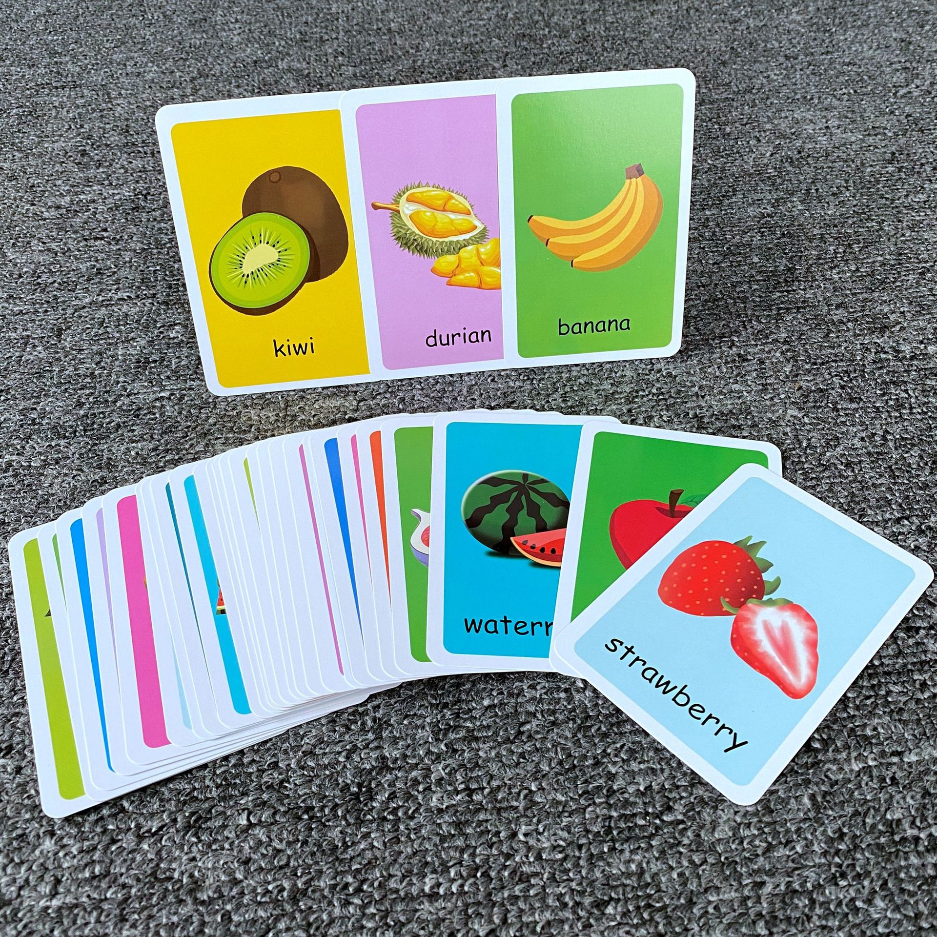 Infant Enlightenment Early Education English Word Recognition Card Color Visual Flash Card Teaching Aids Animal Flash Cards