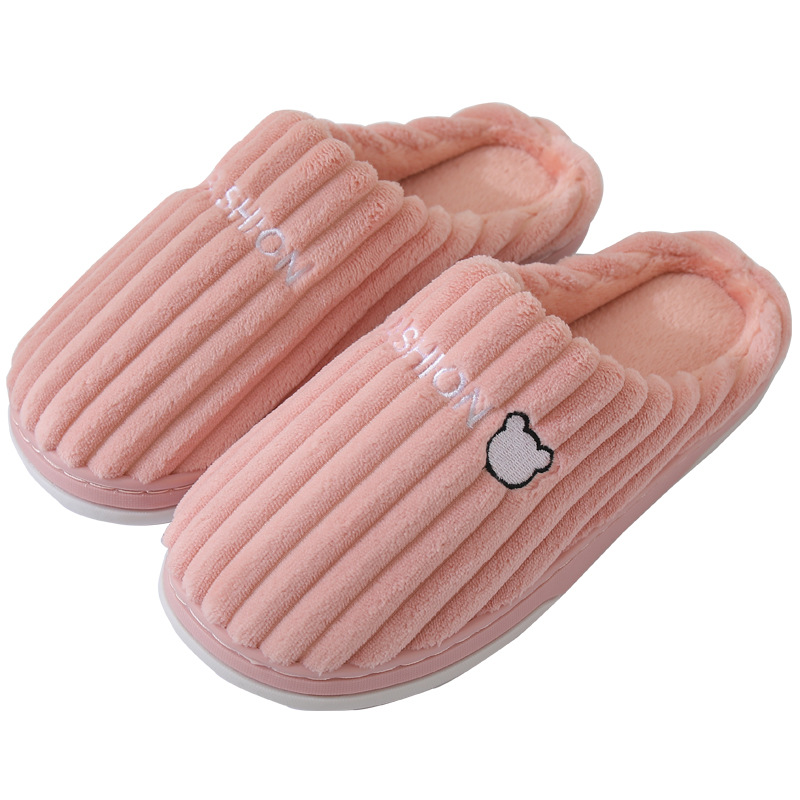 2023 New Household Cotton Slippers Women's Household Autumn and Winter Thick Bottom Non-Slip Indoor Warm Wool Plush Slippers for Men