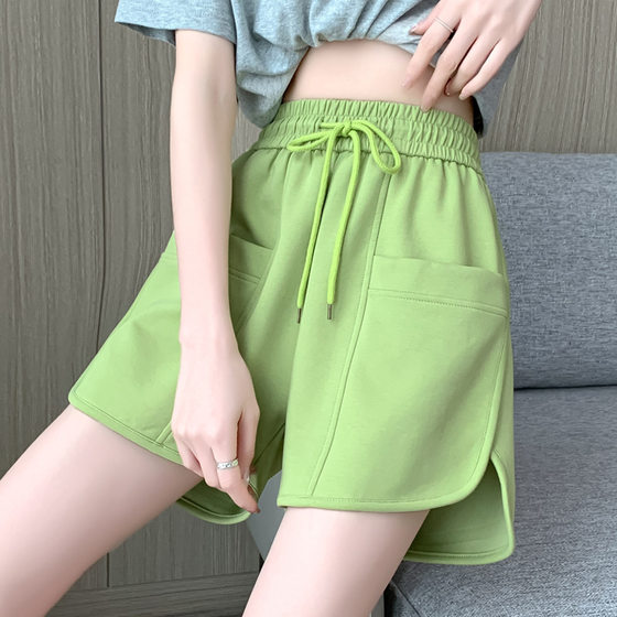 Sports Shorts Women's Summer Women's Casual Loose Wide Leg Pants High Waist Slimming A- line Sweet Three-point Hot Pants