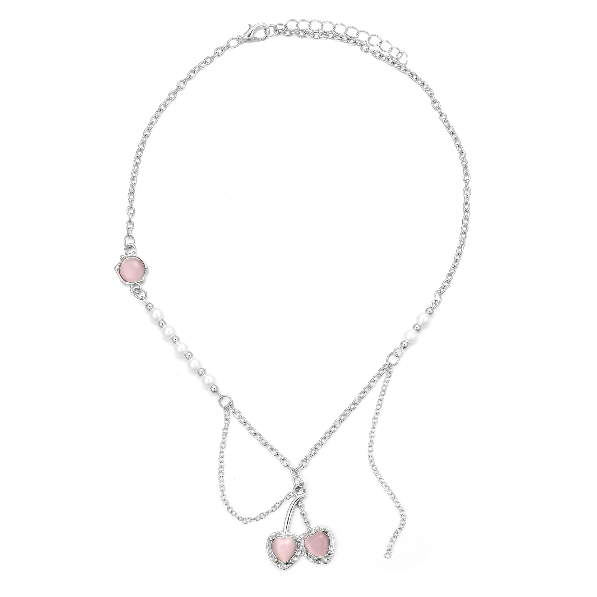 Collier Y2K petite chaîne de cerises collier de perles conception de personnalité chaîne de clavicule cool collier hip hop collier_voghion.com