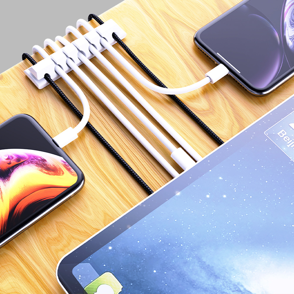 Cross-border hot-selling mini desktop finishing data cable storage organizer kitchen Winder acrylic non-marking adhesive