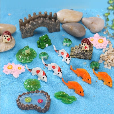 New Frog Mediterranean Style Resin Ornaments Micro Landscape Ornaments Creative Decorative Ornaments Lotus Leaf Lotus