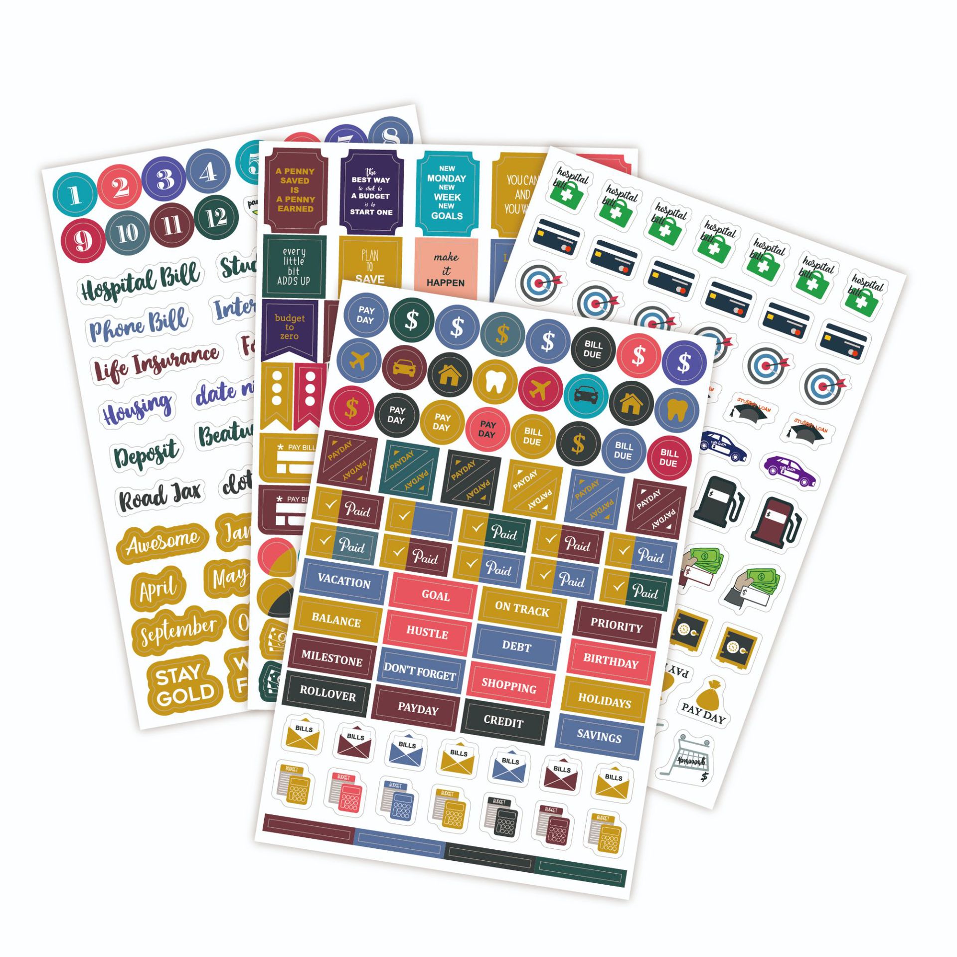 BUDGET STICKER BUDGET theme plan stickers payment plan stickers creative bronzing planning stickers
