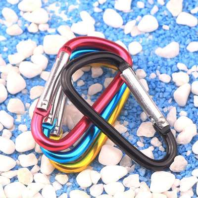 Factory wholesale No. 5 D-shaped aluminum alloy carabiner small D-shaped buckle hand sanitizer kettle hook DIY clothing keychain